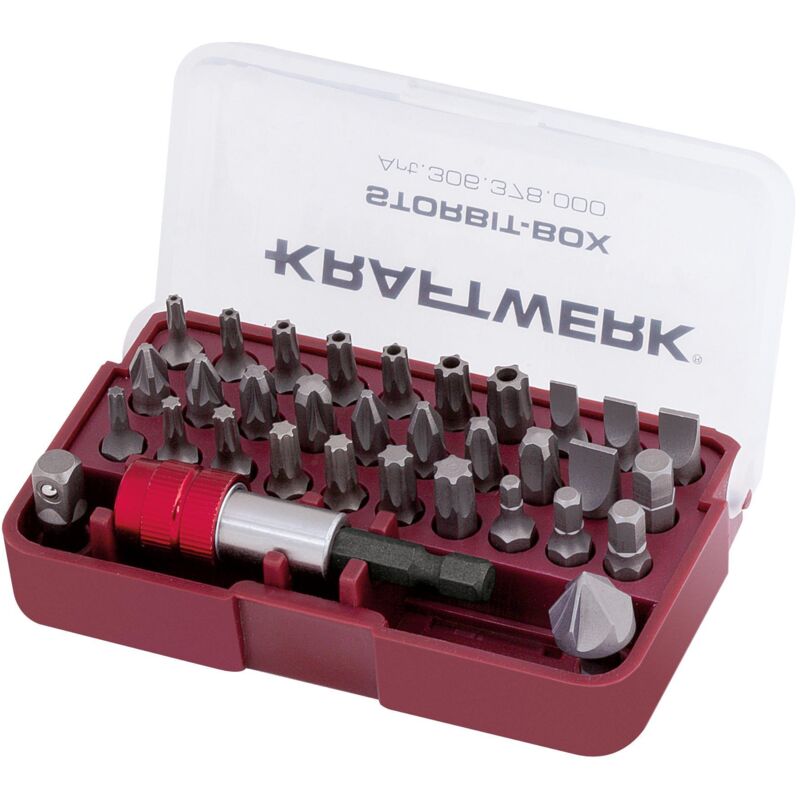 Caja puntas con bit fresa de escarear, 33 pzs.