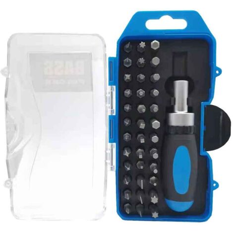 Juego de puntas de impacto con carraca 37 piezas.