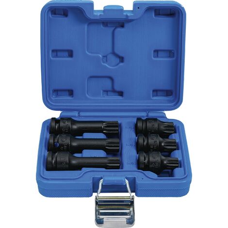 Juego de puntas de vaso de impacto entrada 12,5 mm (1/2") dentado múltiple interior (para XZN) M14 - M18 6 piezas