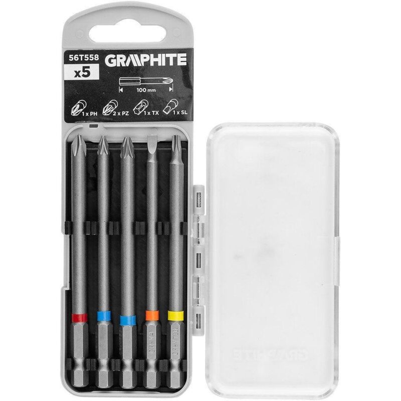 Juego de puntas graphite metal 100 mm acero duradero