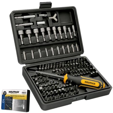 Juego De Puntas, Mango y Adaptadores 1/4" Maletin 122 Piezas. Cromo Vanadio Target