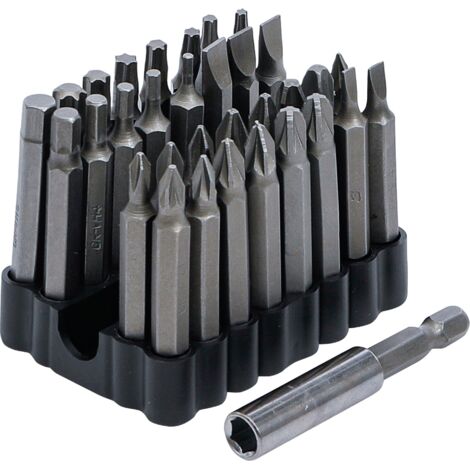 Juego de puntas para tornillos de fijación entrada 6,3 mm (1/4") 33 piezas