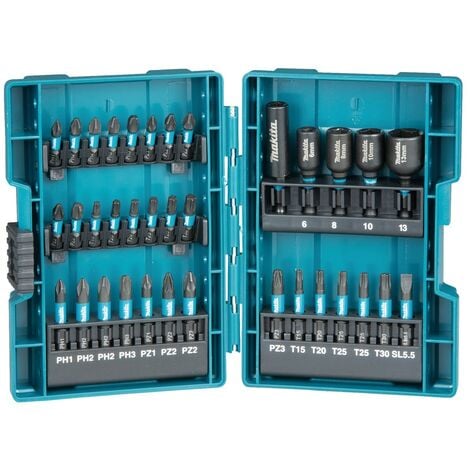 Juego de puntas, porta-puntas y vasos IMPACT NEGRO 35 pzas - Makita B-66880