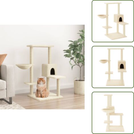 Juego de rascadores - vidaXL Rascador para gatos con postes de sisal color crema 95 cm - Rascador para gatos todo en uno