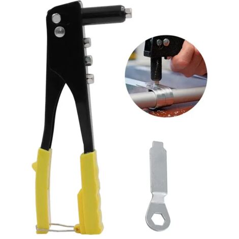 Juego de remachadora portátil y antideslizante con 4 tamaños de cabeza de remache, remachadora de metal de Willow, herramienta manual para trabajar la madera.