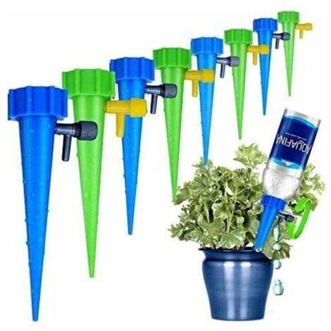 Juego de riego automático de 24 piezas, sistema de riego con púas ajustables para flores o verduras en interiores y exteriores.