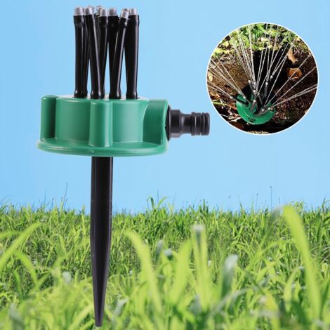 Juego de riego flexible para jardín, 2 piezas, color verde, aspersores de ABS/PVC con boquillas direccionales multiusos.