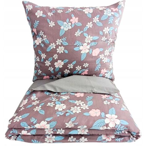 JUEGO DE ROPA DE CAMA DE ALGODÓN SATÉN 160x200, 3 PIEZAS, FLORES SUAVES PREMIUM