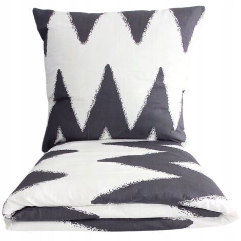 JUEGO DE ROPA DE CAMA DE ALGODÓN SATÉN 200x220, 3 PIEZAS, SUAVE ZIGZAG PREMIUM