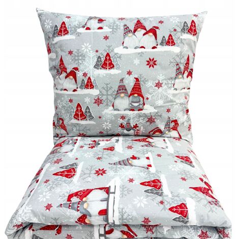 JUEGO DE ROPA DE CAMA NAVIDEÑA 160x200 CM 100% ALGODÓN 3 PIEZAS FABRICANTE SKZATY