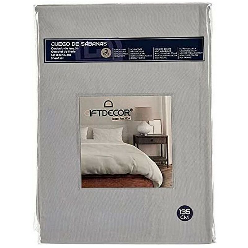 

BHD - Juego de Sábanas Cama de 135 Antracita (3 Piezas)