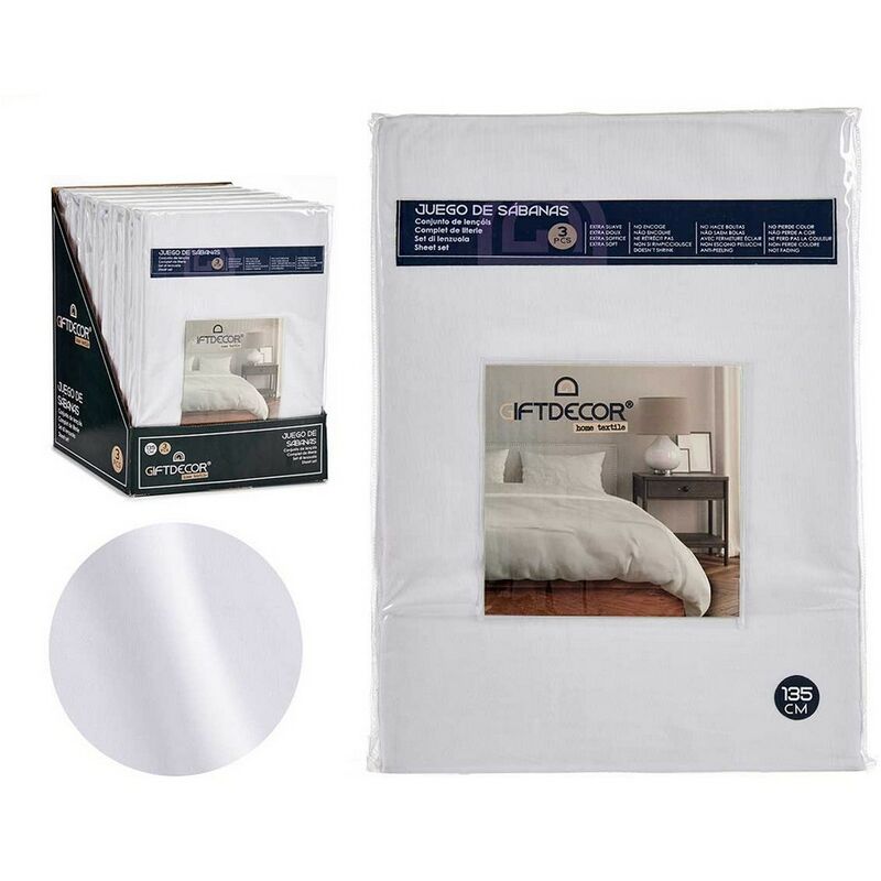 

Juego de Sábanas Cama de 135 Blanco (3 Piezas)