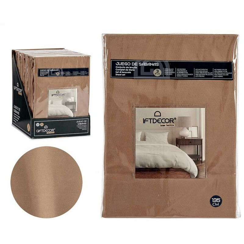 

Juego de Sábanas Cama de 135 Marrón (3 Piezas)
