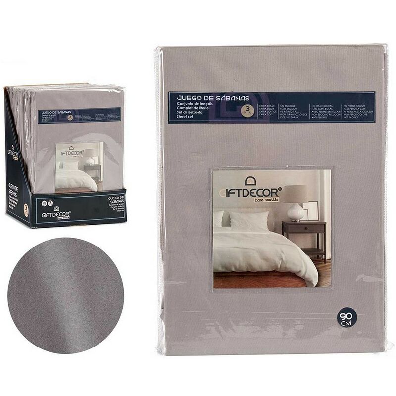 

Juego de Sábanas Cama de 90 Antracita (3 Piezas)