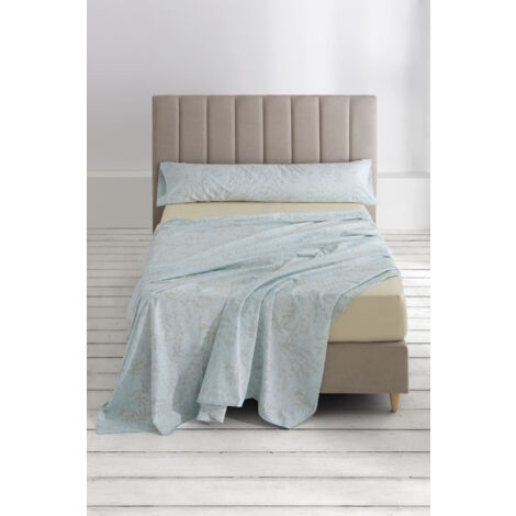 Juego de sábanas Circe color azul. Cama de 150 cm. 3 piezas