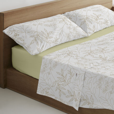 Juego de sábanas Circe color crema. Cama de 180 cm. 4 piezas