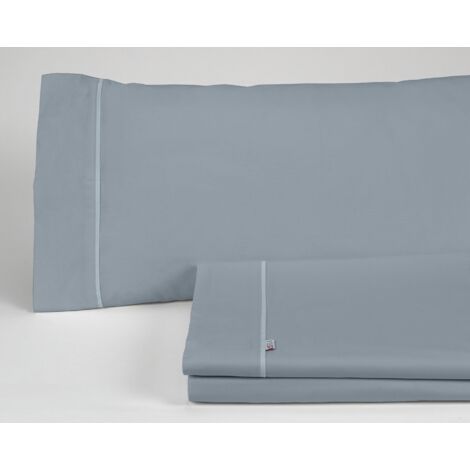 Juego de sábanas color acero - Cama de 150 (3 piezas) - 100% algodón - 144 hilos. Gramage: 115