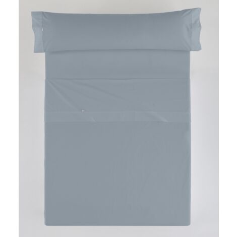 Juego de sábanas color acero - Cama de 150 (3 piezas) - 100% algodón - 200 hilos