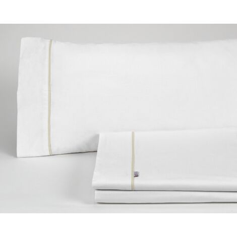 Juego de sábanas color blanco - Cama de 105 (3 piezas) - 100% algodón - 144 hilos. Gramage: 115