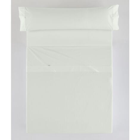 Juego de sábanas color hueso - Cama de 90 (3 piezas) - 100% algodón - 200 hilos