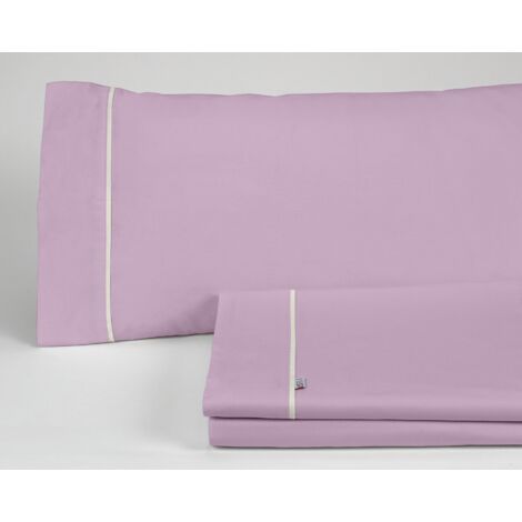 Juego de sábanas color malva - Cama de 135/140 (3 piezas) - 100% algodón - 144 hilos. Gramage: 115