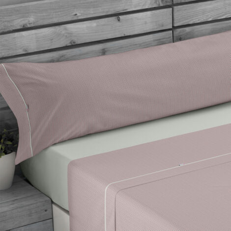 Juego de sábanas de algodón Greta color terracota. Cama de 150 cm. 3 piezas