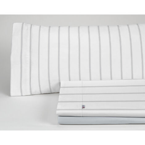 Juego de sábanas de algodón Rita color perla. Cama de 105 cm. 3 piezas