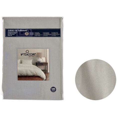 Juego de Sábanas Gift Decor Gris Cama de 135 3 Piezas