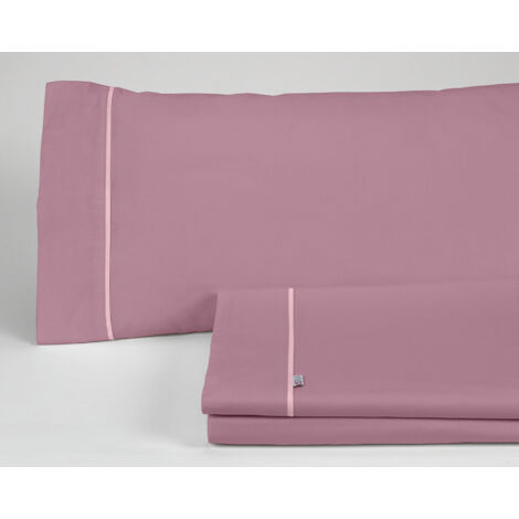 Juego de sábanas liso color cuarzo - Cama de 135/140 (3 piezas) - 50% algodón / 50% poliéster - 144 hilos. Gramage: 115
