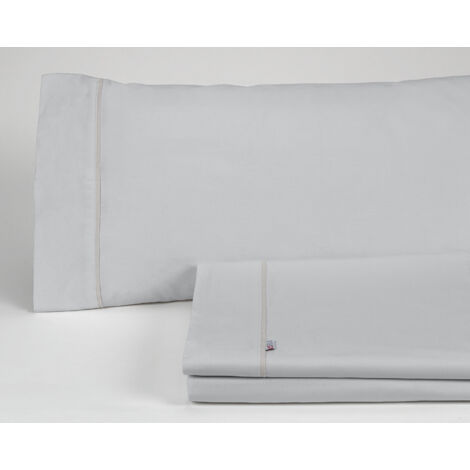 Juego de sábanas liso color perla - Cama de 150 (3 piezas) -50% algodón / 50% poliéster - 144 hilos. Gramage: 115