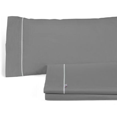 Juego de sábanas liso color titanio.  Cama de 135/140 cm. 3 piezas