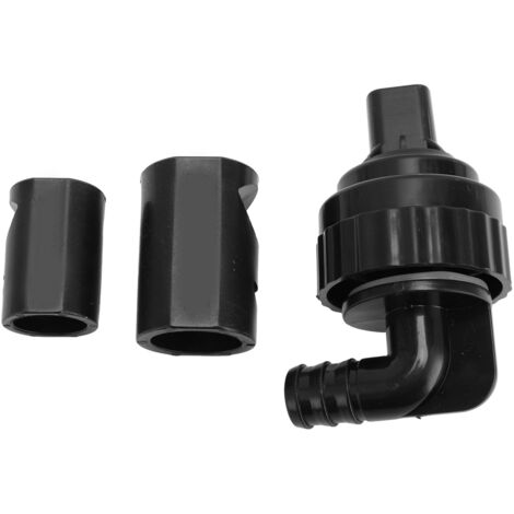 Juego de salida de agua para acuario de plástico negro – amortiguación de ruido, antirretorno, 13,8/20/25 mm