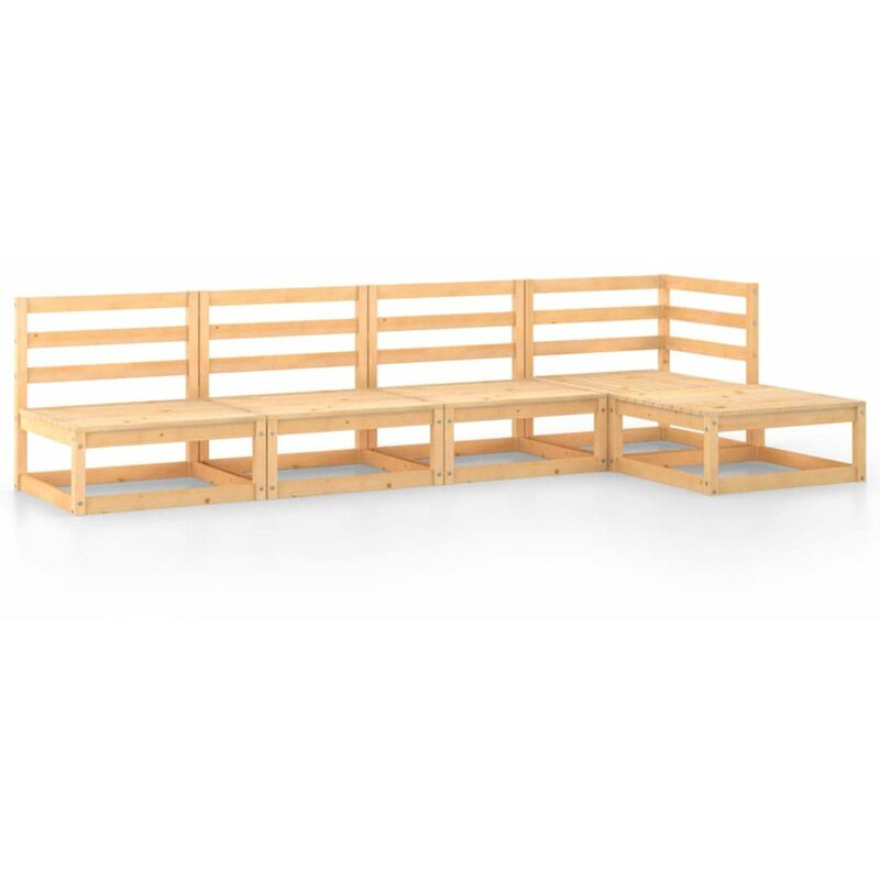 

Juego de salon de jardin 5 piezas madera maciza de pino