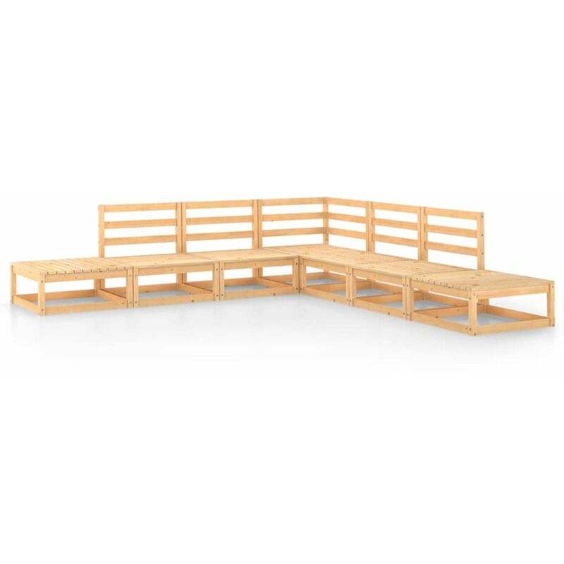 

Juego de salon de jardin 7 piezas madera maciza de pino