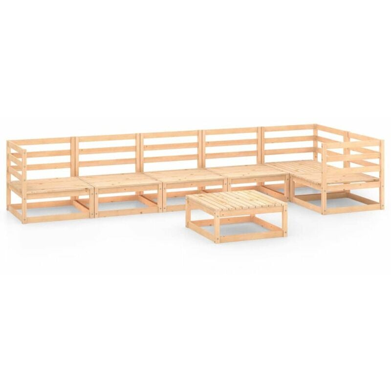 

Juego de salon de jardin 7 piezas madera maciza de pino