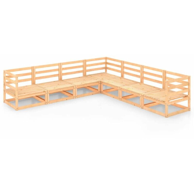 

Juego de salon de jardin 7 piezas madera maciza de pino