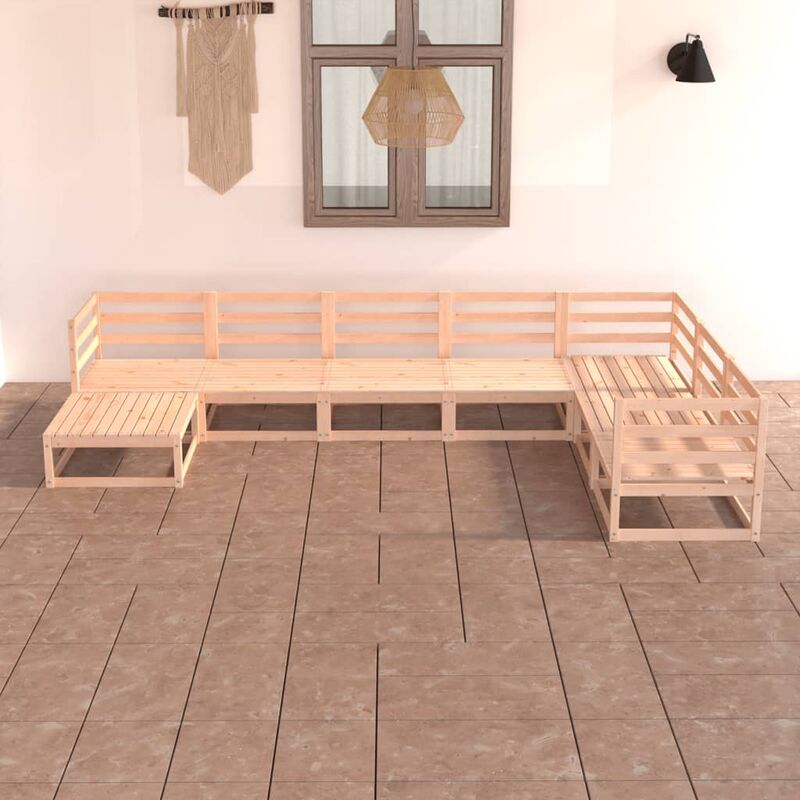 

Juego de salón de jardín 7 piezas madera maciza de pino