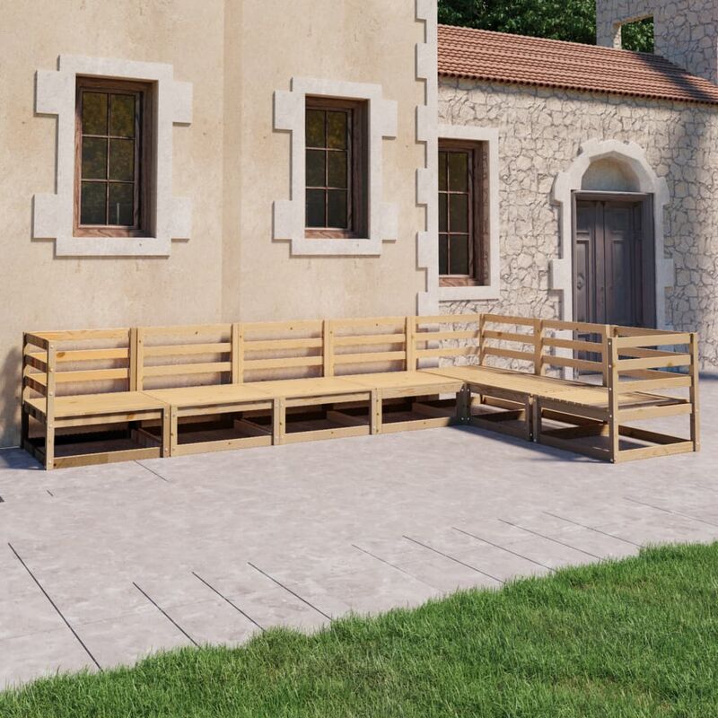 

Juego de salón de jardín 7 piezas madera maciza de pino