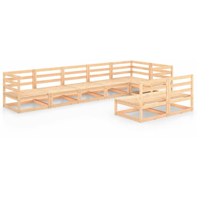 

Juego de salon de jardin 8 piezas madera maciza de pino
