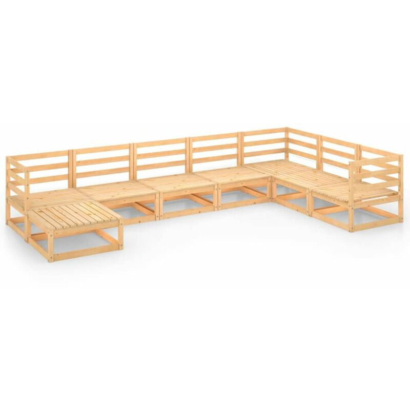 

Juego de salon de jardin 8 piezas madera maciza de pino