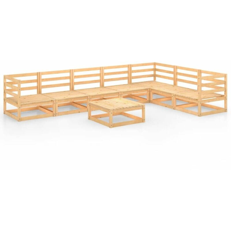 

Juego de salon de jardin 8 piezas madera maciza de pino