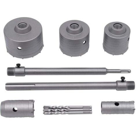 Juego de sierras de corona de 30/40/65/80/100 mm para brocas de hormigón. Broca para hormigón con adaptador SDS para taladrar agujeros, de DEBUNS.