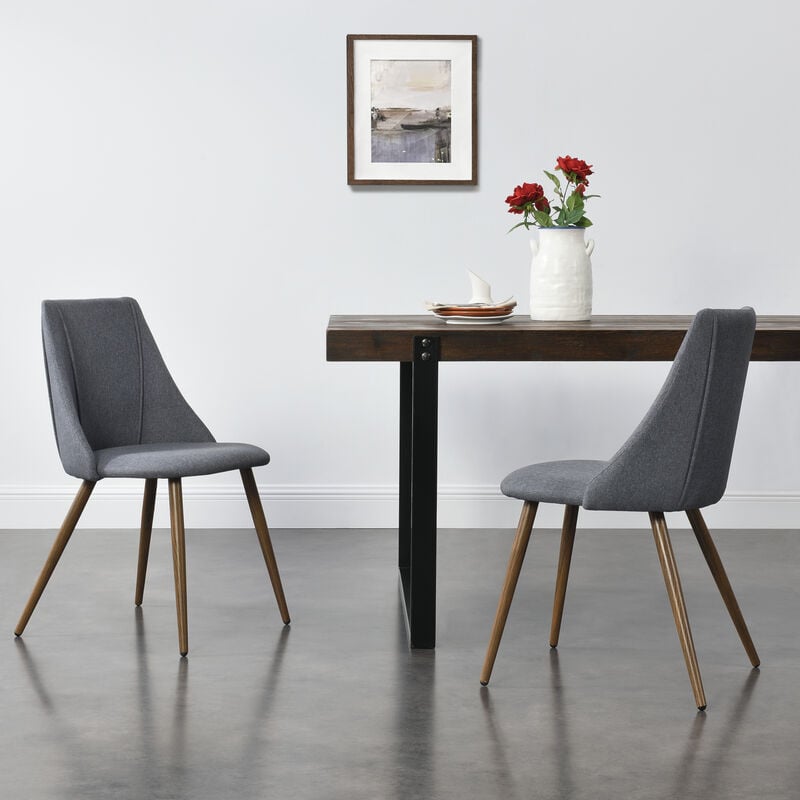 

Juego de sillas de comedor - Asiento Tapizado en tela - 83 x 50 x 53 cm - Set de 2x sillas de cocina - Sillas de Oficina - Gris oscuro