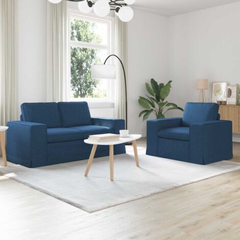 Juego de Sofá 2 pcs Azul 162 x 80 x 82 cm tela