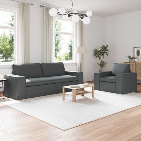 Juego de Sofá 2 pcs Gris oscuro 222 x 80 x 82 cm tela