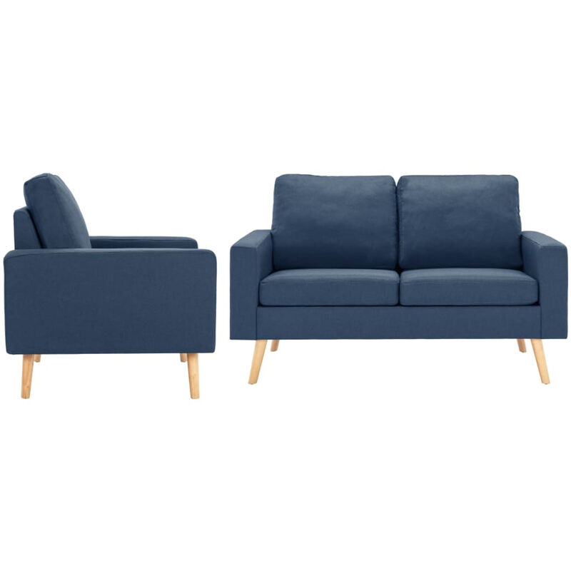 

Juego de sofas 2 piezas de tela azul