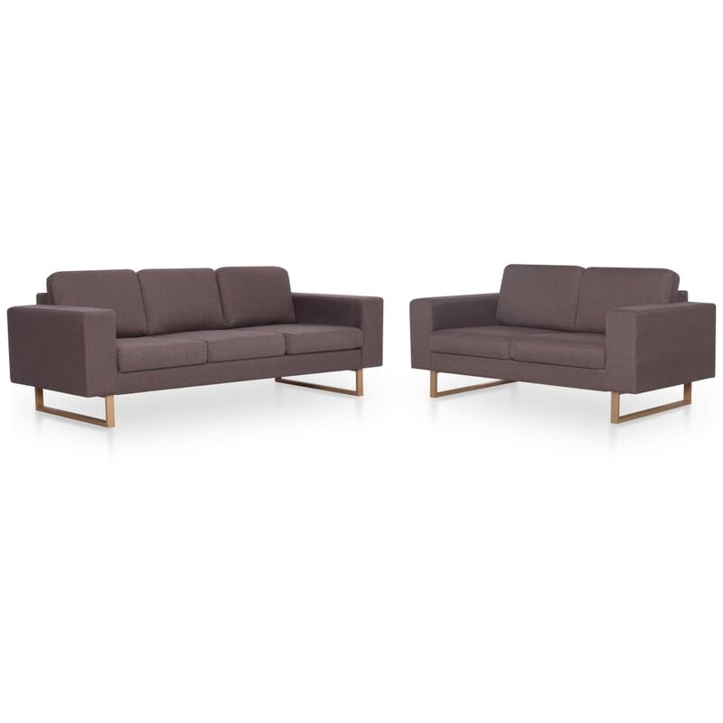 

Sofá de Tela de 2 Piezas 3 Piezas Gris Taupe - Gris Topo - Vidaxl