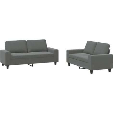 Juego de sofás 2 piezas tela gris oscuro vidaXL
