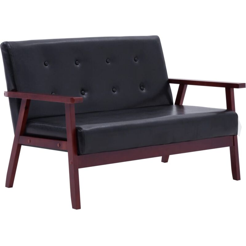 

Sofá de Cuero Sintético Negro 2 Plazas - Negro - Vidaxl