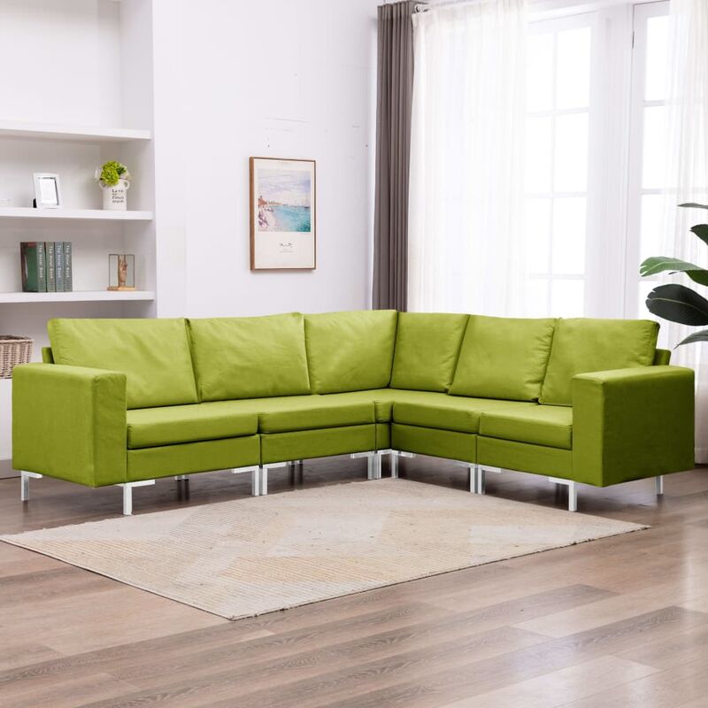 

Juego de sofás 5 piezas de tela verde